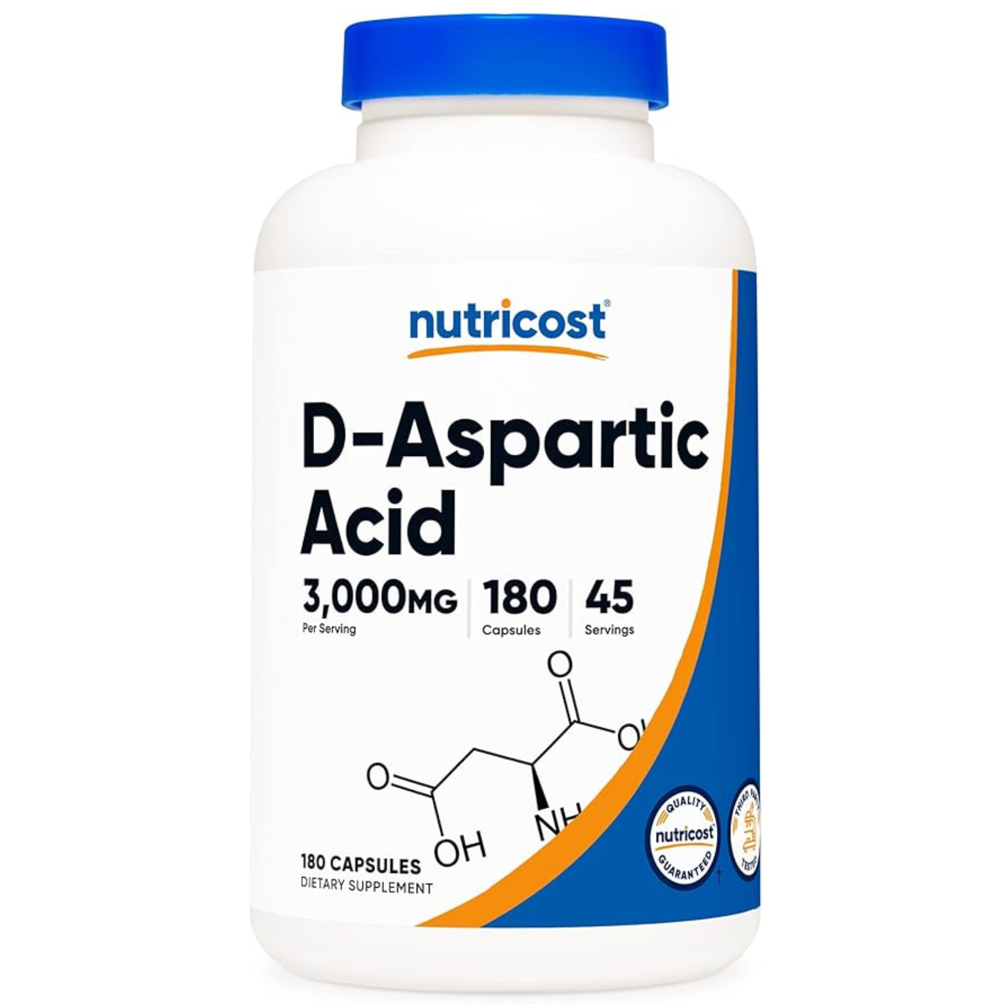 Nutricost D-Aspartic Acid Capsules (3000 MG) (180 Capsules)