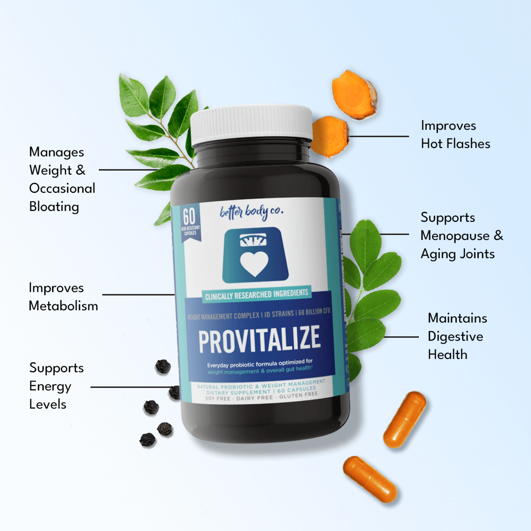Original Provitalize | Natural Menopause Probiotics for Weight Gain, Hot Flashes, Night Sweats, Low Energy, Mood Swings, Gut Health. Unique Probiotics Formula